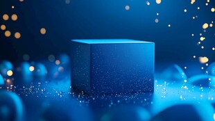 深蓝色立体场景