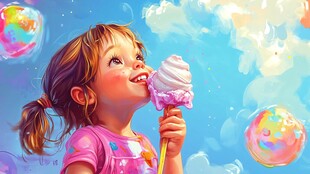 儿童糖果甜蜜云彩