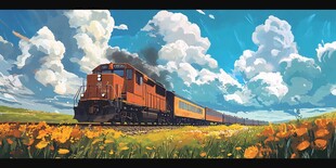 一列火车油菜花