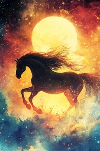 一马当先马年背景