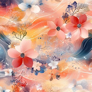 抽象花朵绚丽炫彩背景