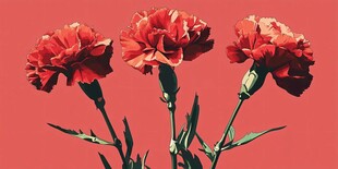 红色康乃馨素材