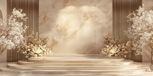 香槟橙婚礼年会迎宾区