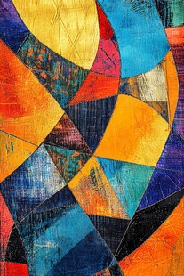 抽象线条色块装饰画