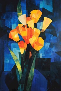 色块抽象抽象油画花