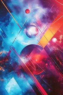 科幻风炫彩海报背景