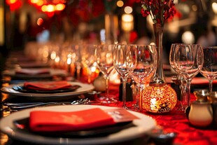 高档餐厅节日氛围