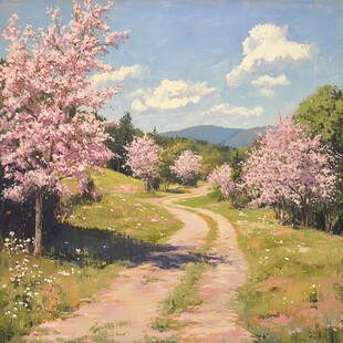 春天风景油画