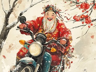 骑车财神