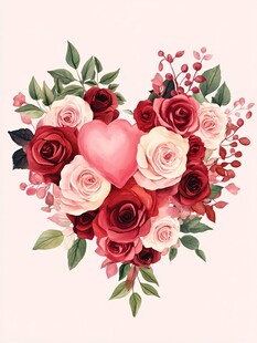 卡通花束玫瑰花插画