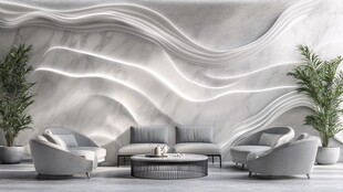 意境弯曲线条背景墙