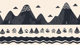 山川几何图案