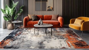 橙色北欧现代地毯