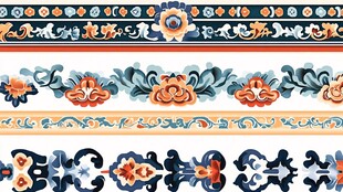 传统民族吉祥装饰花边