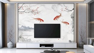 金鱼电视背景墙