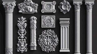 欧式花纹罗马柱