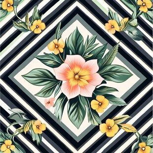 热带花枝四方连续图