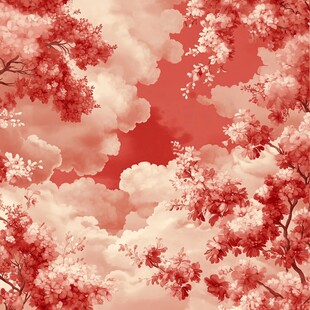 火红独特樱花色彩