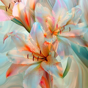 虚实对比的百合花