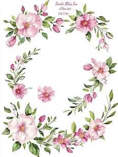 水彩手绘花迎宾牌