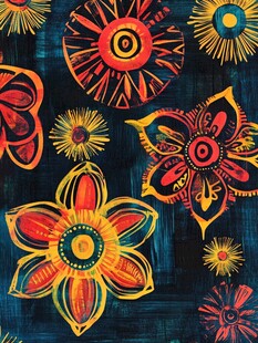 陶瓷花面料印花色块