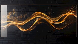 金色线条意境背景墙轻