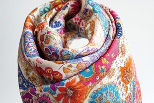 长巾腰果花图案