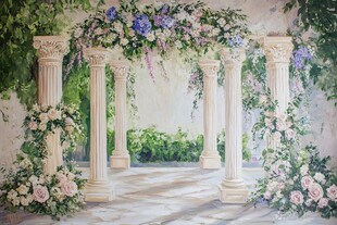 罗马柱婚礼背景