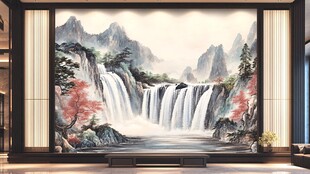 大型瀑布画