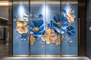 牡丹花艺术玻璃