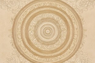 欧式圆形浮雕金花