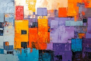 油画色块无框画