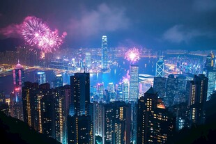 维多利亚港烟花