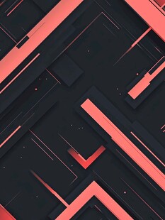 酒红色几何图形线条