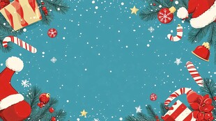 圣诞节蓝色背景