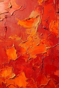 橙红抽象油画涂鸦