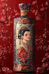 白酒包装插画