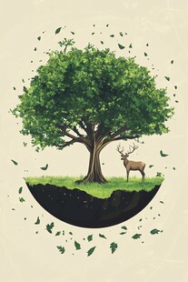 保护自然环境插画