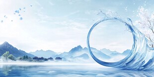 唯美山水线条地产