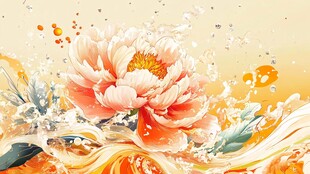 古风海浪包装插画