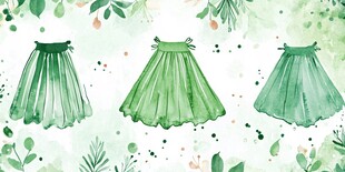 绿色水彩背景桌布窗帘