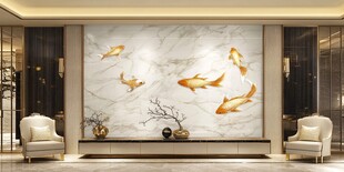 金鱼客厅背景墙
