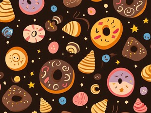 甜甜圈卡通图案