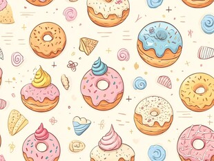 甜甜圈卡通图案