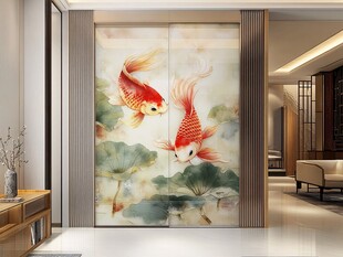 现代屏风鲤鱼图