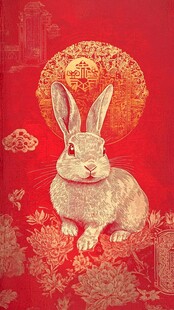 烫金兔年贺图