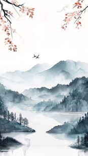 唯美意境彩墨山水