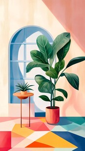 室内植物插画