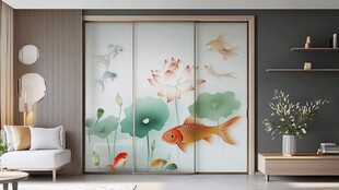 现代屏风鲤鱼图