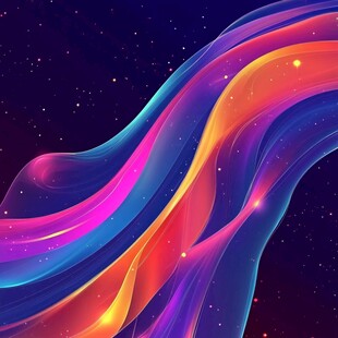 流光渐变彩色炫酷飘带